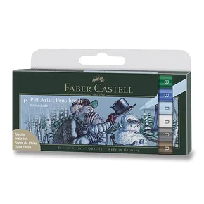Popisovač Faber-Castell Pitt Artist Pen Brush Winter 6, ks, odtieň zima 167176